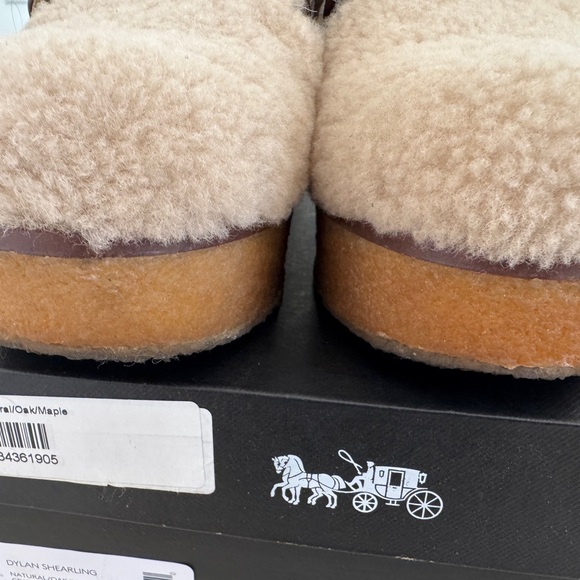 Coach Brown and Cream Shearling Mules - Picture 7 of 7